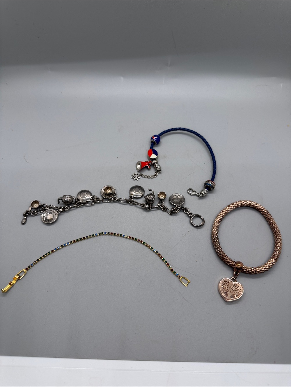 Rose Gold Heart Charm Bracelet - Women Jewelry